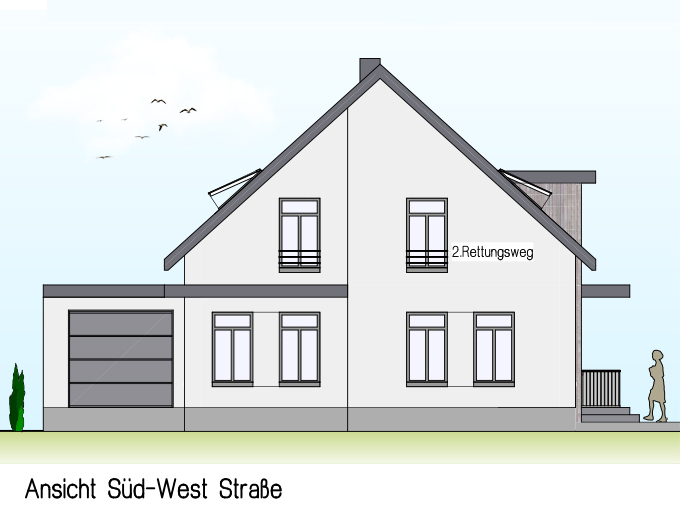 Ansicht Süd-West Straße