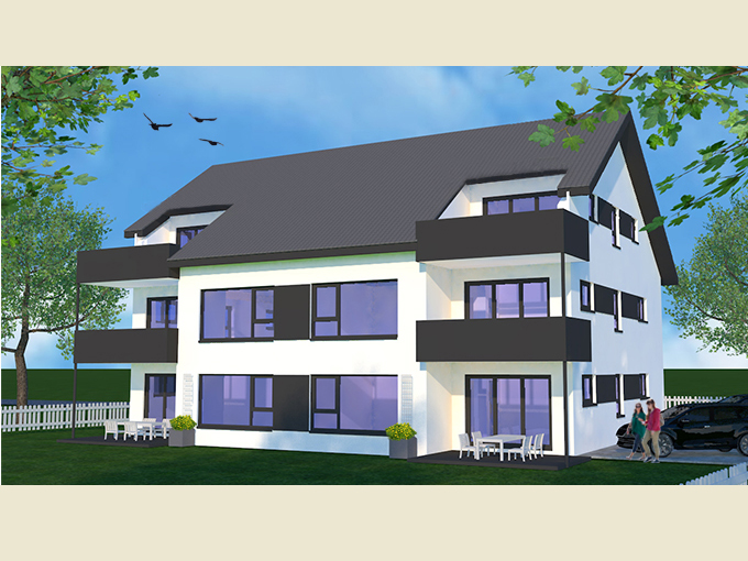 Neubau mit 6 Wohneinheiten in Xanten, Perspektive Straße