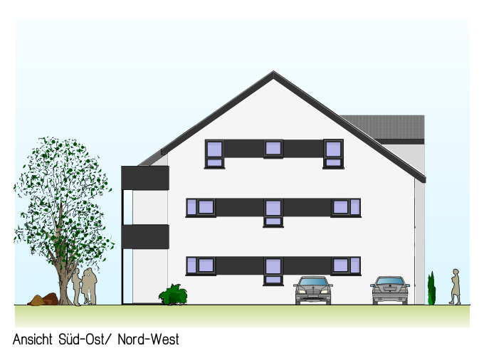 Ansicht Süd-Ost/Nord-West